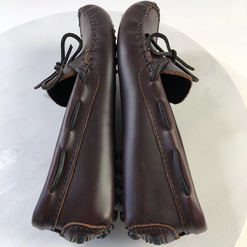 Minnetonka 698 Smooth Leather Driving Moccasin Women's 7.5 Shoes Red Brown READ - Picture 6 of 14